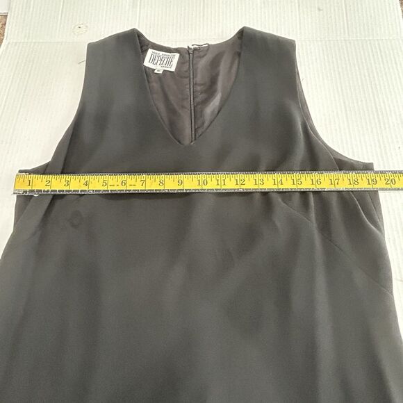 Vintage Depeche Dress Women's Size 16 Color Black Lined Yves Cossette Mode - Picture 12 of 12